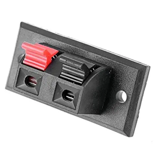 2 Way, 3A, Panel Mount Speaker Terminal Socket, Quick Connect Termination 1