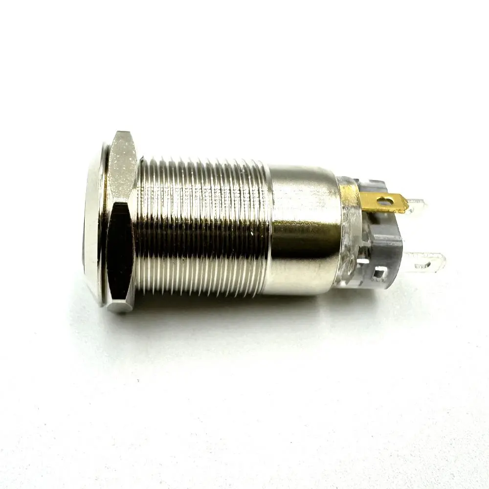 12Mm Size Red Led Stainless Steel Latching Type Push Button Switch 12V-24V Dc 1