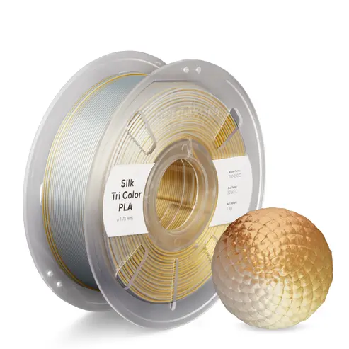 Numakers Tri-Color Silk Pla Filament – Copper-Silver-Gold – 1.75 Mm / 1 Kg 1