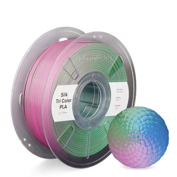 Numakers Tri-Color Silk Pla Filament – Green-Magenta-Blue – 1.75 Mm / 1 Kg 1