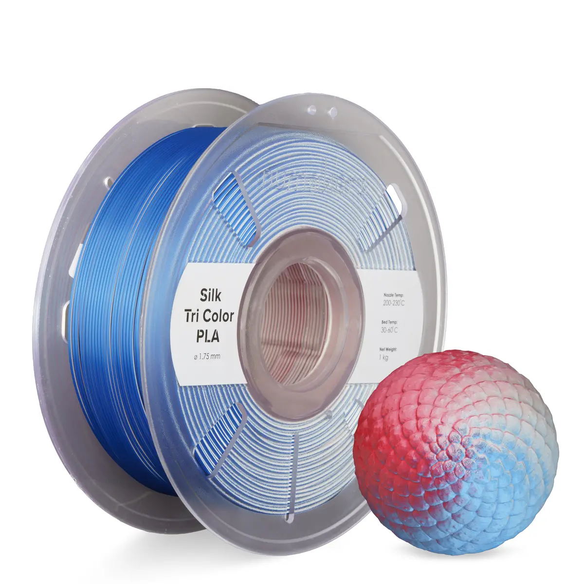 Numakers Tri-Color Silk Pla Filament – Red-Blue-White – 1.75 Mm / 1 Kg 1