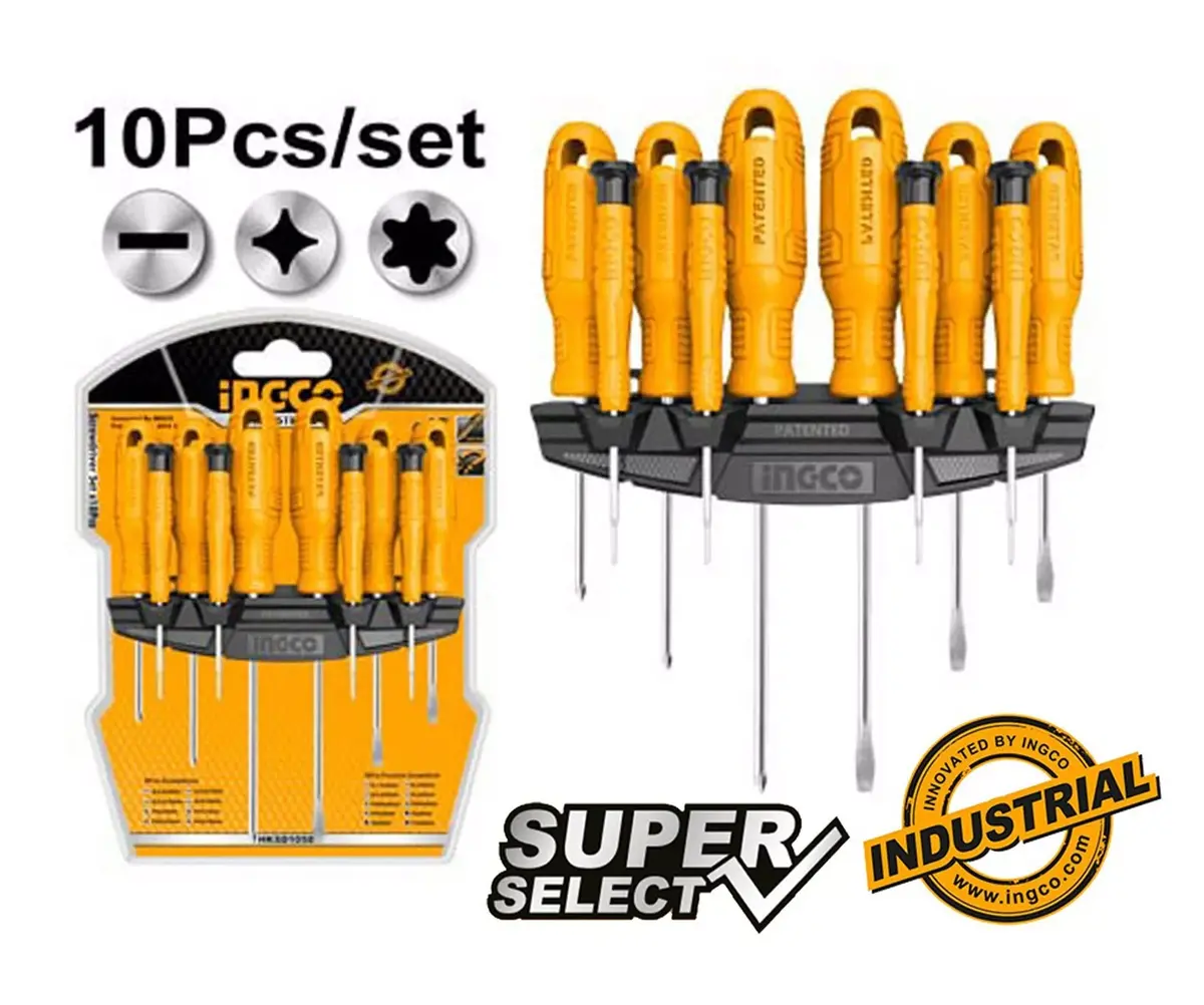 Ingco Hksd1058 10 Pcs Screwdriver Set 1