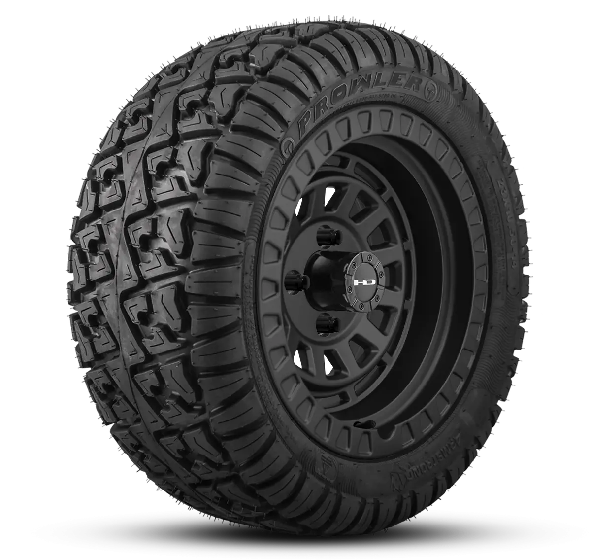 Hd Golf Wheel & Tire Package ( 1Pc ) 14X7.0 Venture All Satin Black W ( 1Pc ) 23 Inch A/T Tire 1