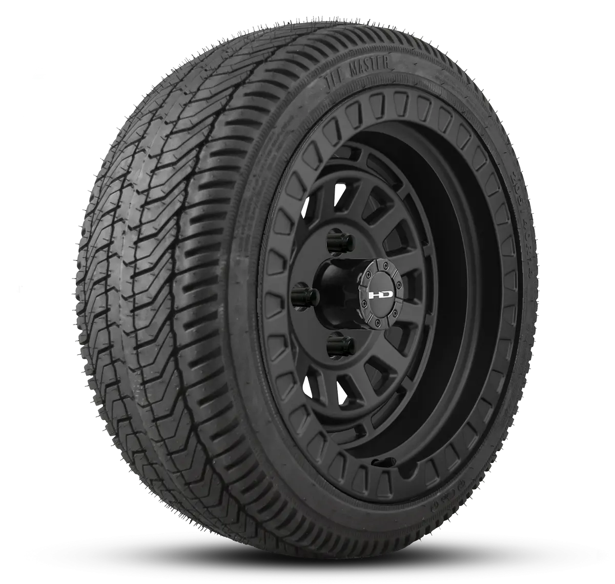 Hd Golf Wheel & Tire Package ( 1Pc ) 14X7.0 Venture All Satin Black W ( 1Pc ) 205/40-14 All-Season Tire 1