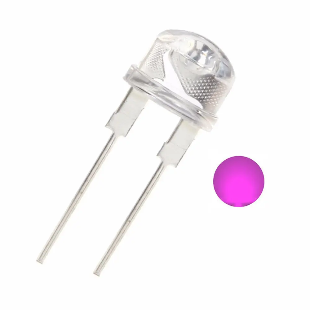 8Mm Pink Clear Led (1 Pc) 1