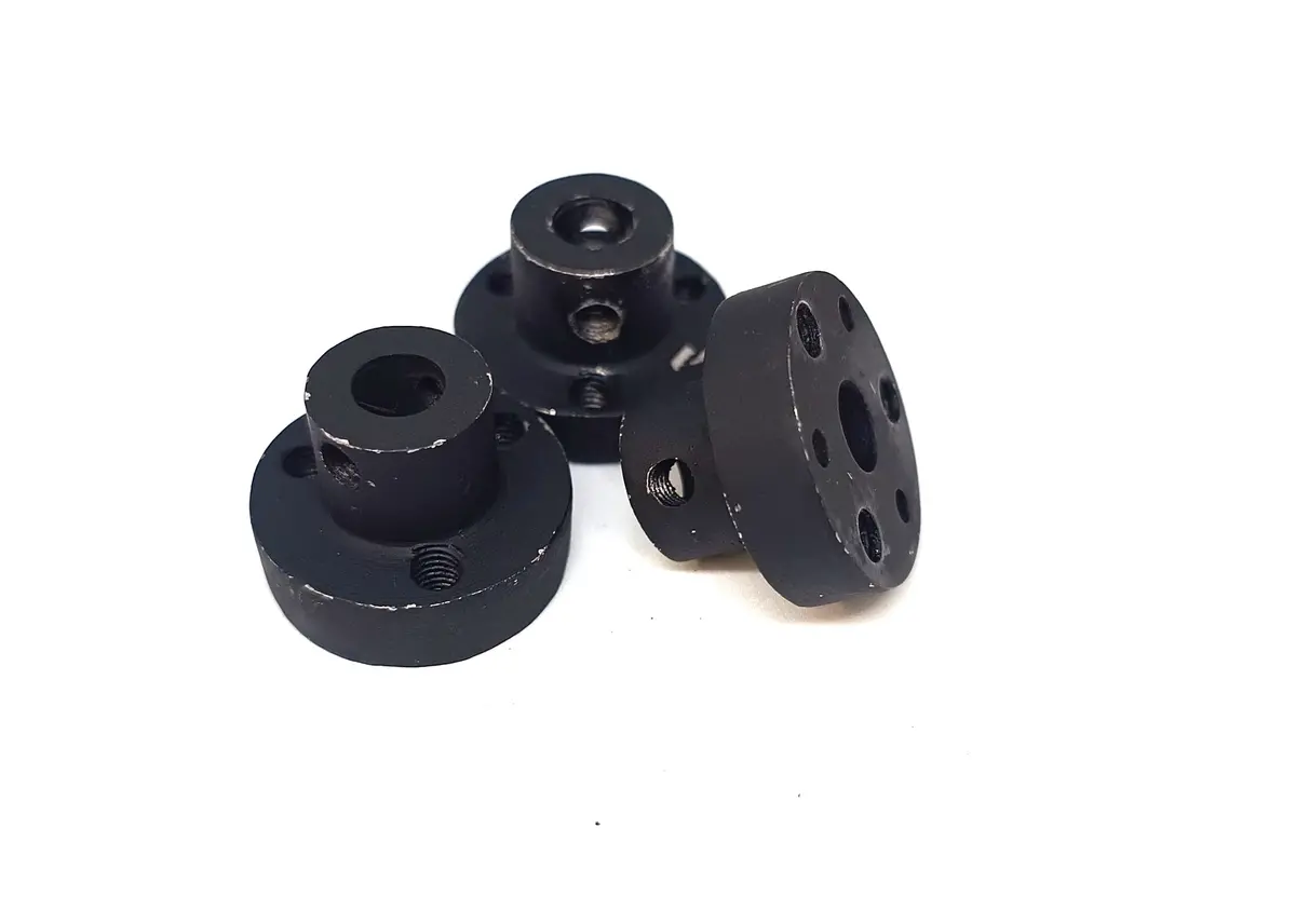8Mm Ms Coupler With Screw, Flanged Coupling For 8Mm Shaft Motor - Shaft Coupling, Mild Steel 1