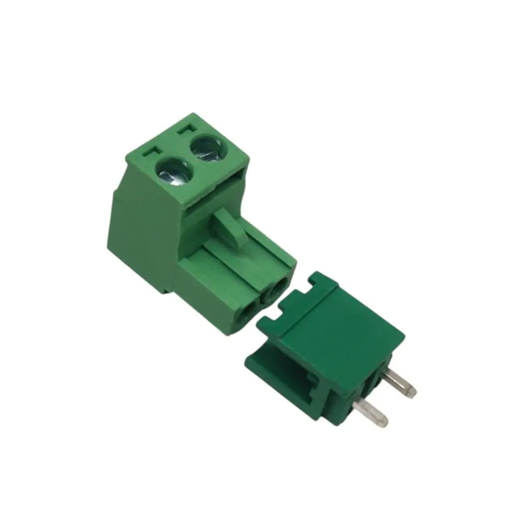 2 Pin Straight Male Female Plug-In Screw Terminal Block Connector Pbt (1 Pair) 1