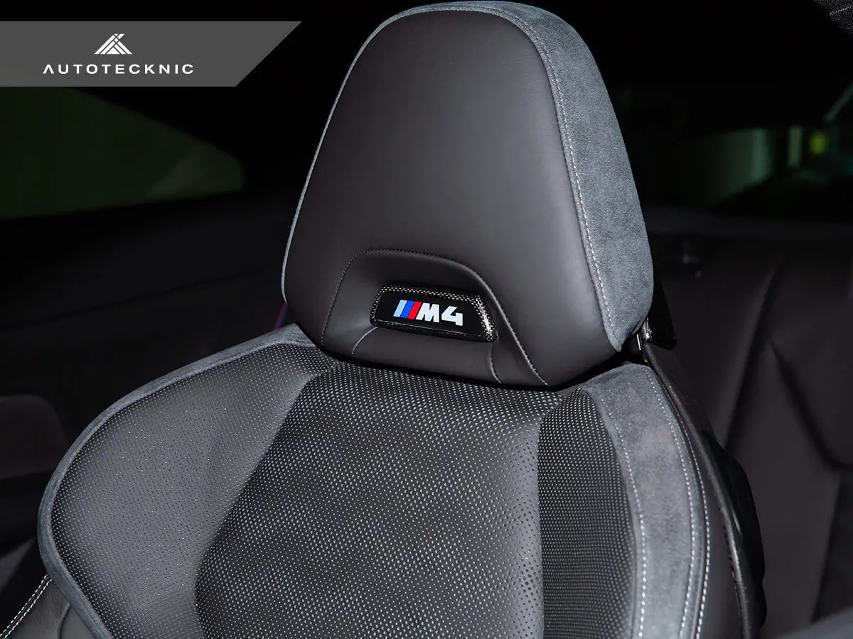 Autotecknic Dry Carbon Front Seat Illuminated Emblem Cover - Bmw M 5