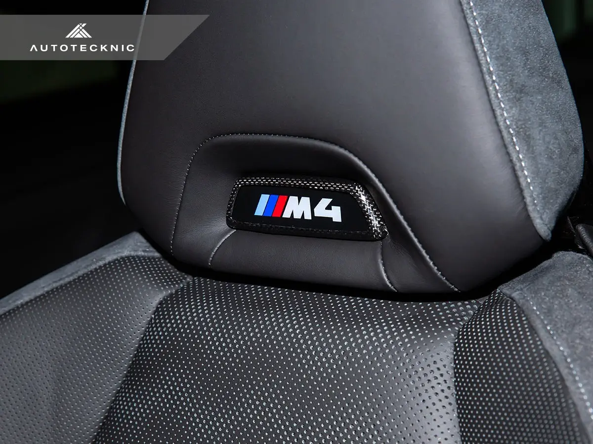 Autotecknic Dry Carbon Front Seat Illuminated Emblem Cover - Bmw M 2