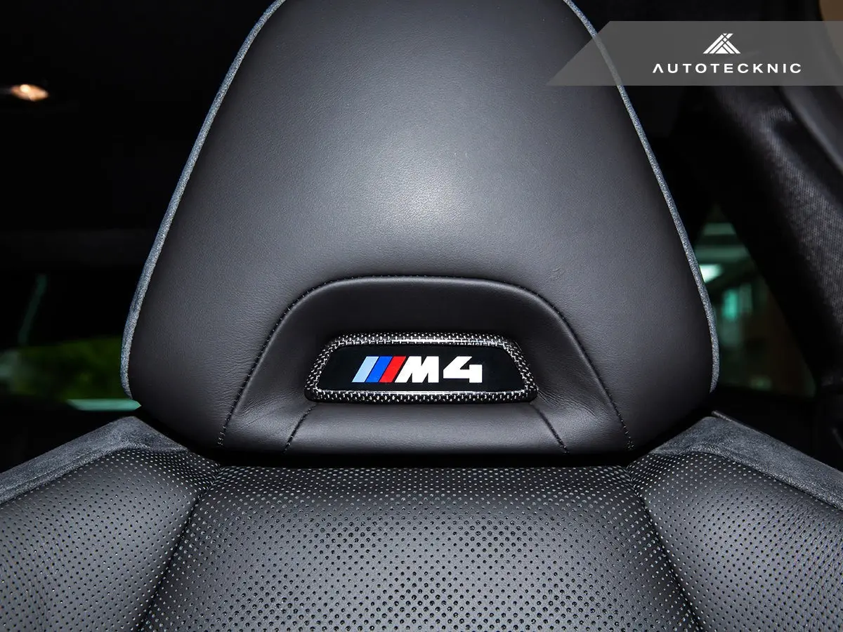 Autotecknic Dry Carbon Front Seat Illuminated Emblem Cover - Bmw M 3