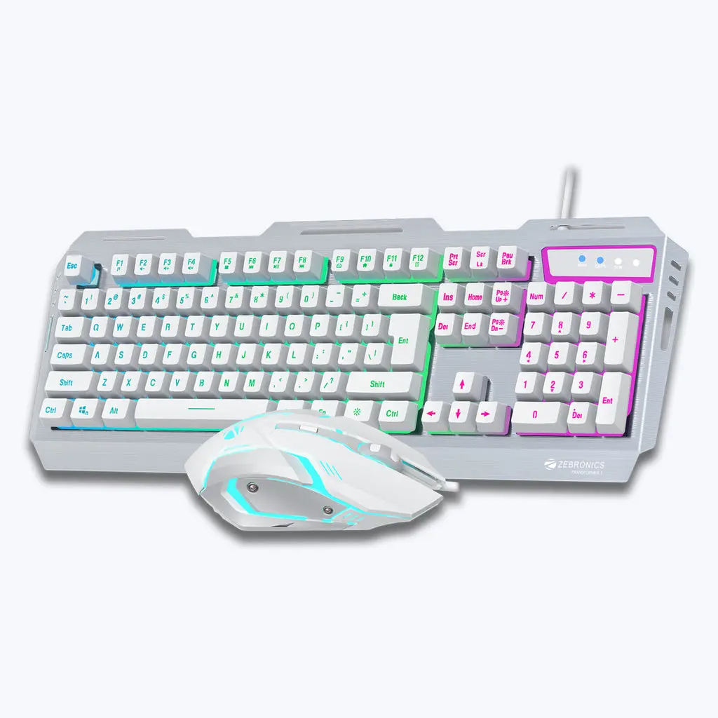 Zebronics Transformer Premium Gaming Keyboard & Mouse Combo (White + Silver) 1