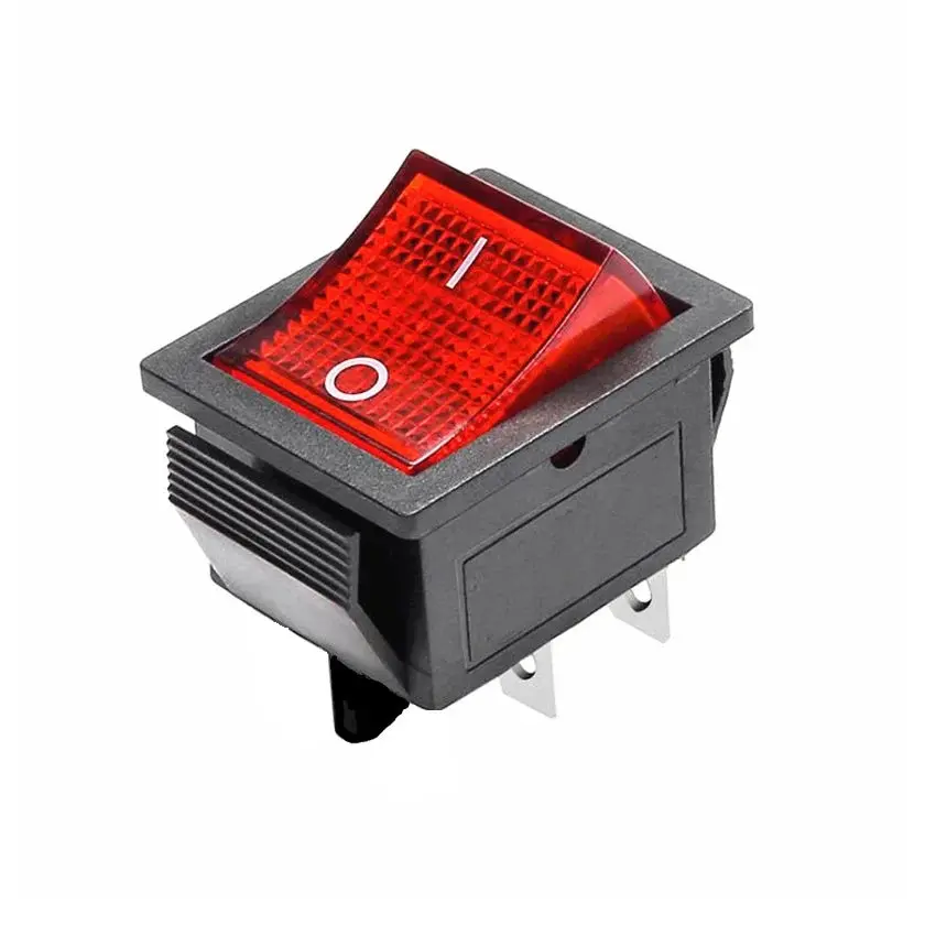 Kcd4 Red 250V 15/30A Dpst On-Off 4 Pin Rocker Switch 1