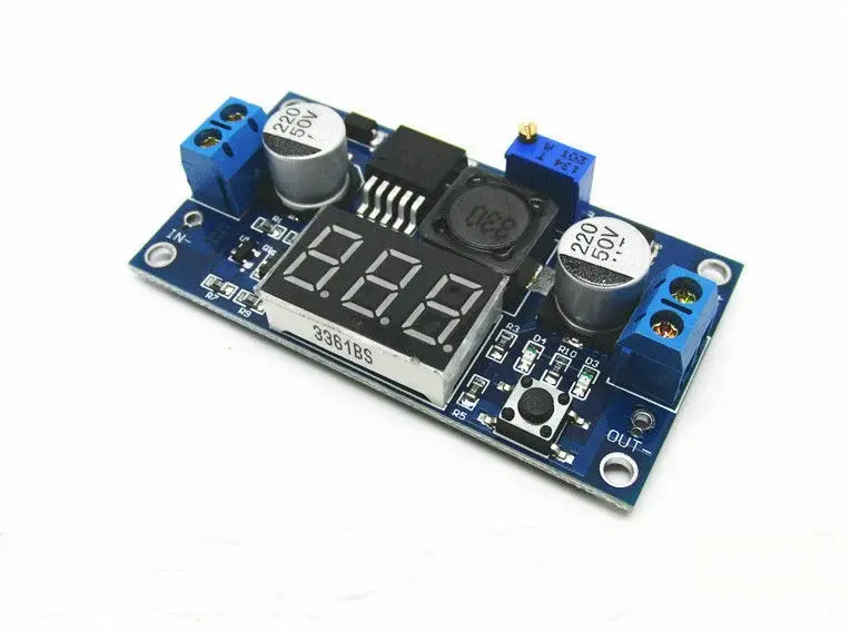 Lm2596 2A Buck Step-Down Power Converter Module Dc 4 ~ 40 To 1.3-37V Led Voltmeter 1