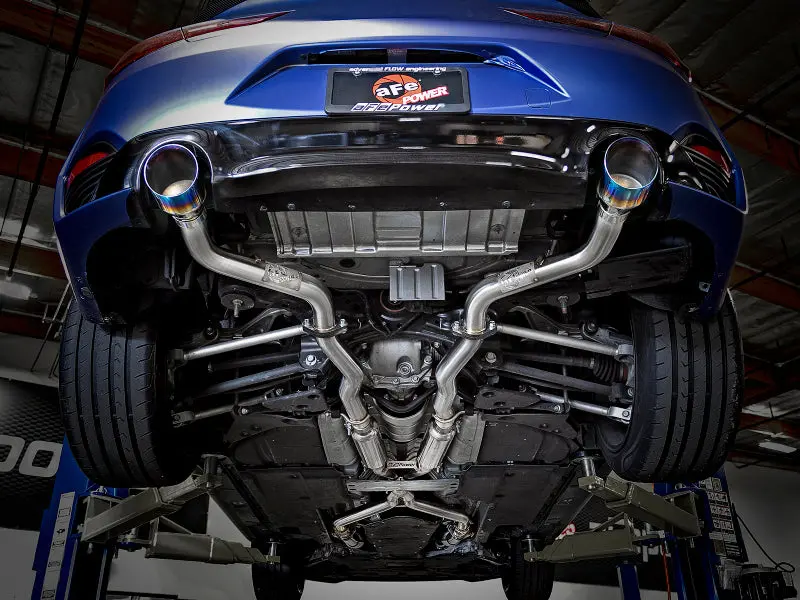 Afe Power Takeda 2.5In 304 Ss Cb Exhaust W/ Blue Flame Tips 17-19 Infiniti Q60 V6-3.0L (Tt) 2