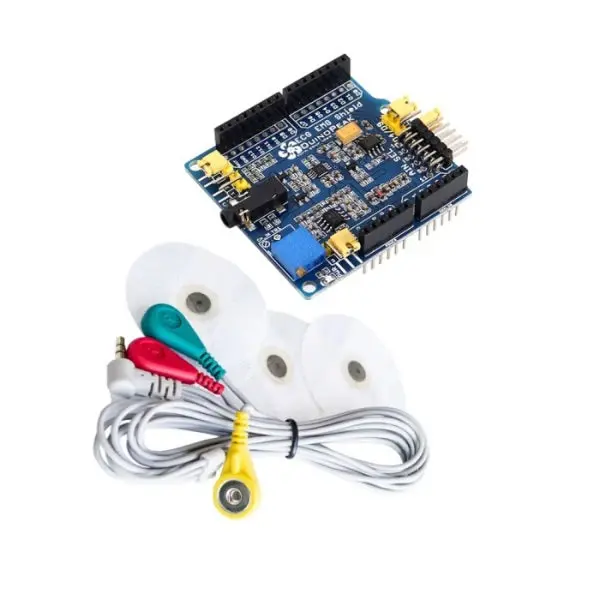 Ecg/Ekg/Emg Shield With Cables And Electrodes For Arduino 1