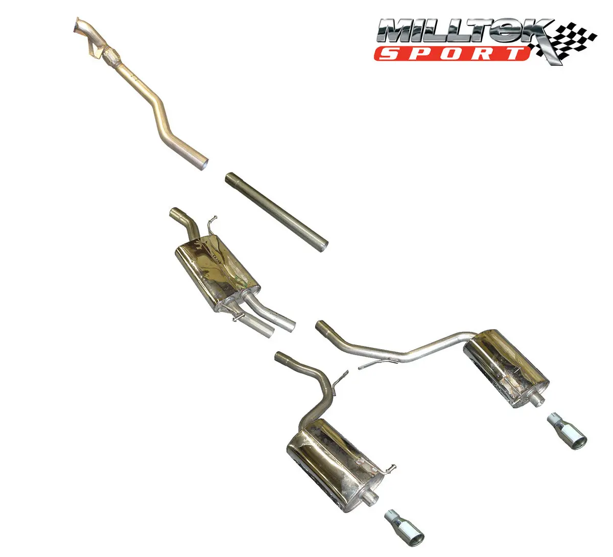 Milltek Cat-Back Exhaust For Audi A4 1.8T (B6) Quattro 2