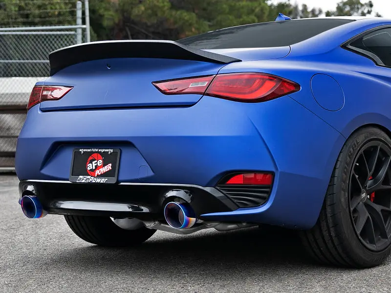 Afe Power Takeda 2.5In 304 Ss Axle-Back Exhaust W/ Blue Flame Tips 17-19 Infiniti Q60 V6-3.0L (Tt) 2