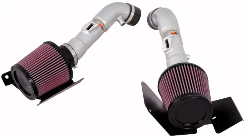 K&N 07-08 350Z Dual Silver Typhoon Short Ram Intake 1