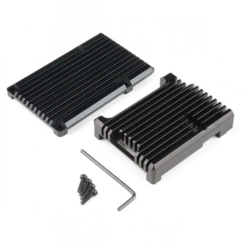 Black Aluminum Heat Sink Case For Raspberry Pi 4 Model B 1
