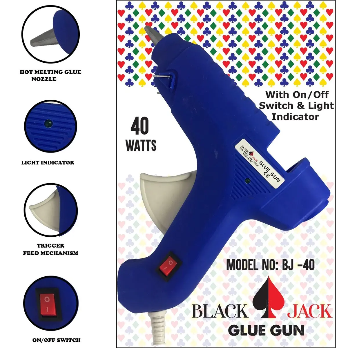 Blackjack Bj-40 Hot Melt Glue Gun 40 Watts (Multi-Colour) 1
