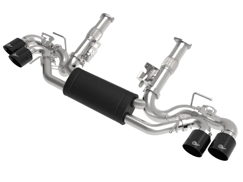 Afe Mach Force-Xp 3In To 2-1/2In 304Ss Cat-Back 2020 Chevy Corvette (C8) 6.2L - Black Tip 1