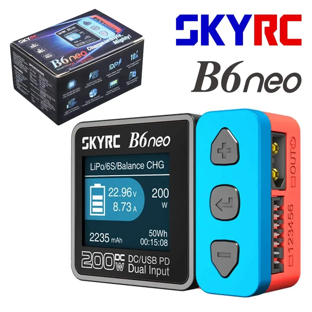 Skyrc B6neo 200W Single Channel Dc Lipo / Life / Liion / Lihv / Nimh / Nicd / Pb Smart Charger With Pd Input (Crimson Sky) 1