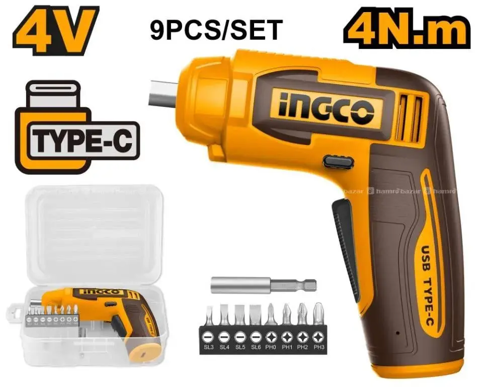 Ingco Csdli0458 Cordless Screwdriver 4V 1
