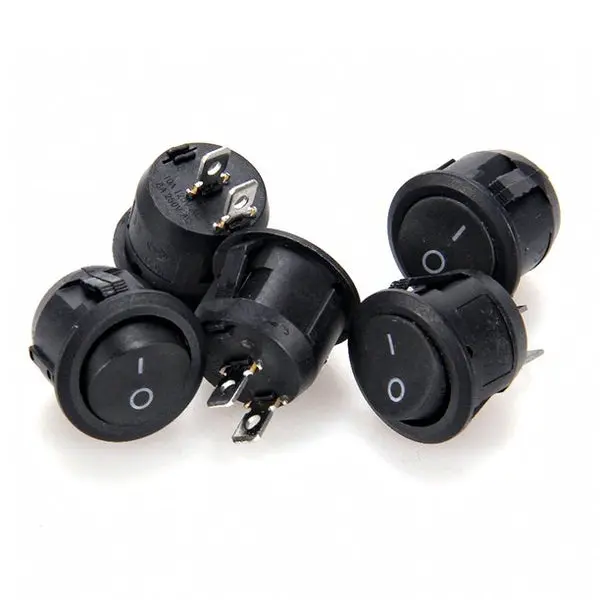 Kcd1 Round Rocker Half Cut Spst Switch 2 Leg 6A 250V 10A 125V (1 Pc) 2