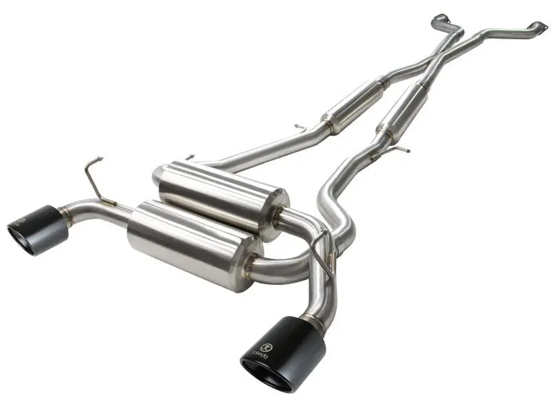 Afe Takeda 2-1/2 In 304 Ss Cat-Back Exhaust System Infiniti G37 08-13/Q60 14-15 V6-3.7 W/ Black Tips 1