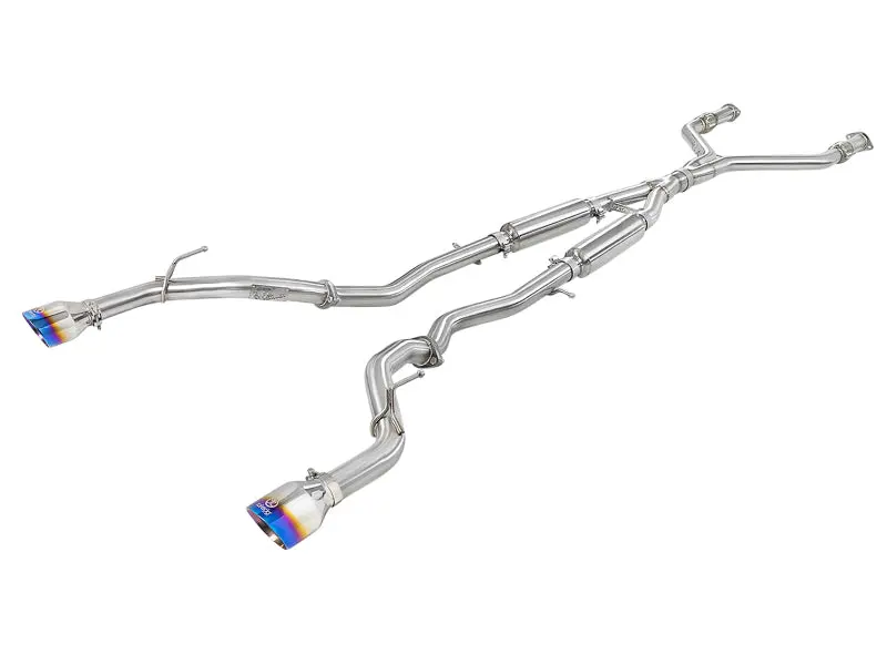 Afe Power Takeda 2.5In 304 Ss Cb Exhaust W/ Blue Flame Tips 17-19 Infiniti Q60 V6-3.0L (Tt) 1
