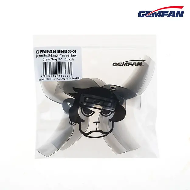 Gemfan D90s-3 Ducted 90Mm / 3.5'' T Mount 1.5Mm Clear Gray Cinewhoop Propeller (2L+2R) 1