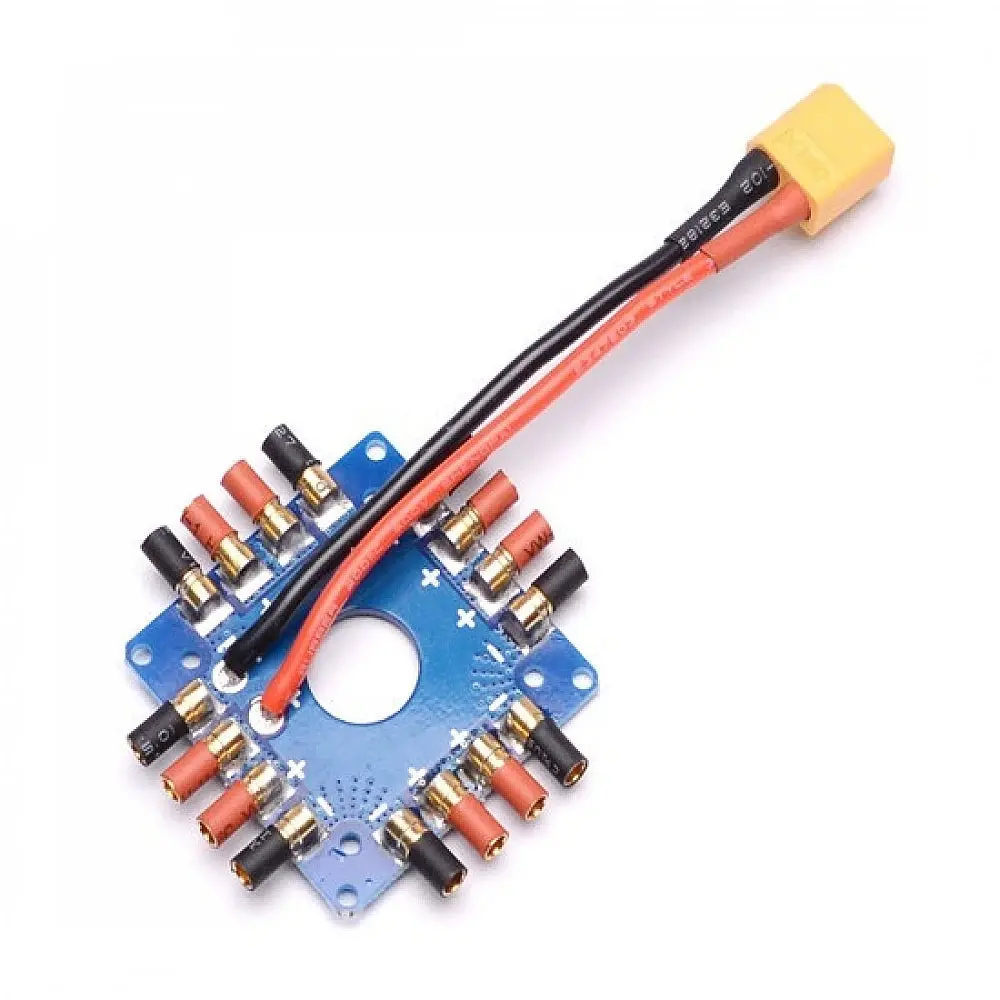Esc Power Distribution Board Soldered Xt60 Plug & 3.5Mm Banana Bullet Connectors For Multicopter Fpv 1