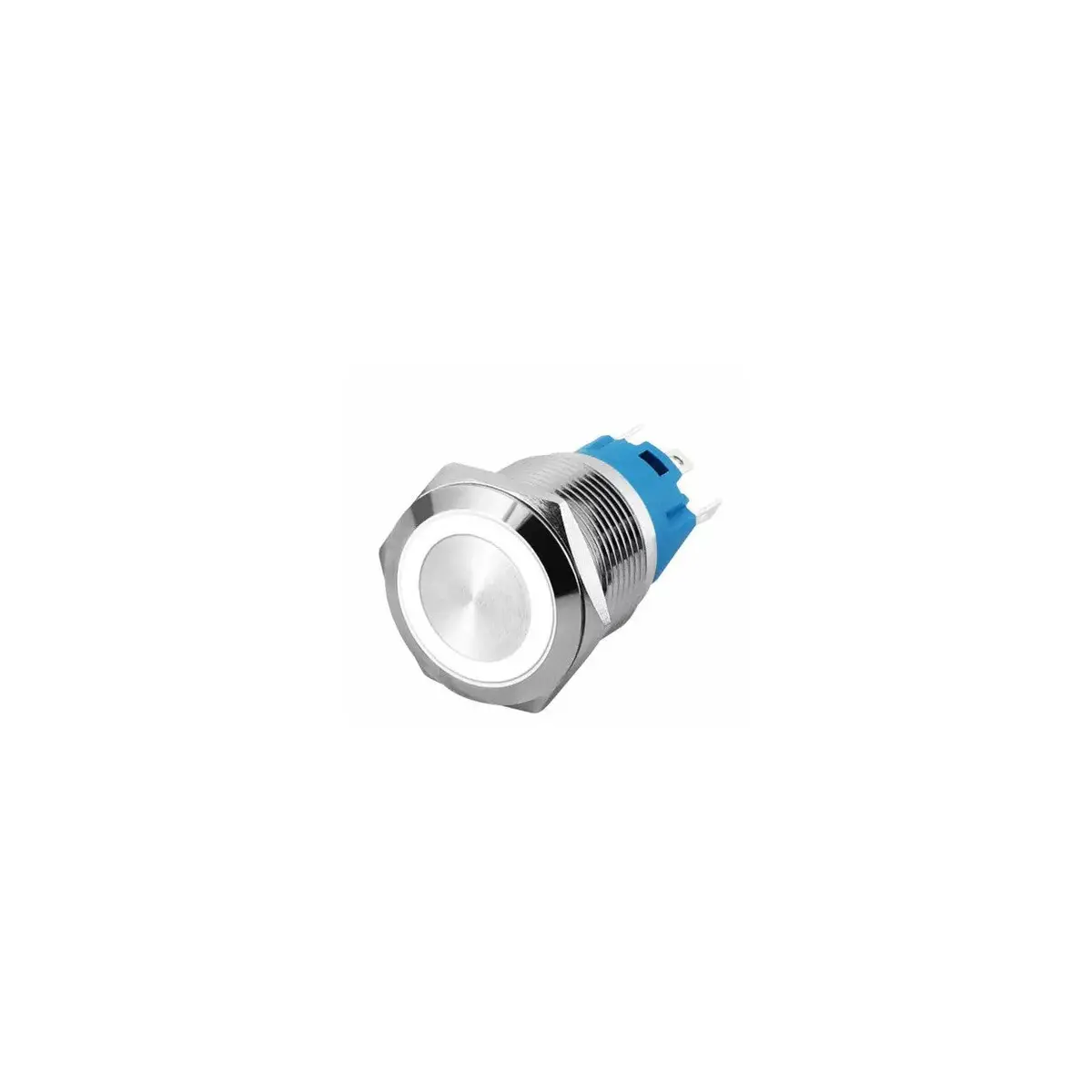 16Mm White Led Stainless Steel Momentary Type Push Button Switch Ip65 (5V-24V) Dc 1