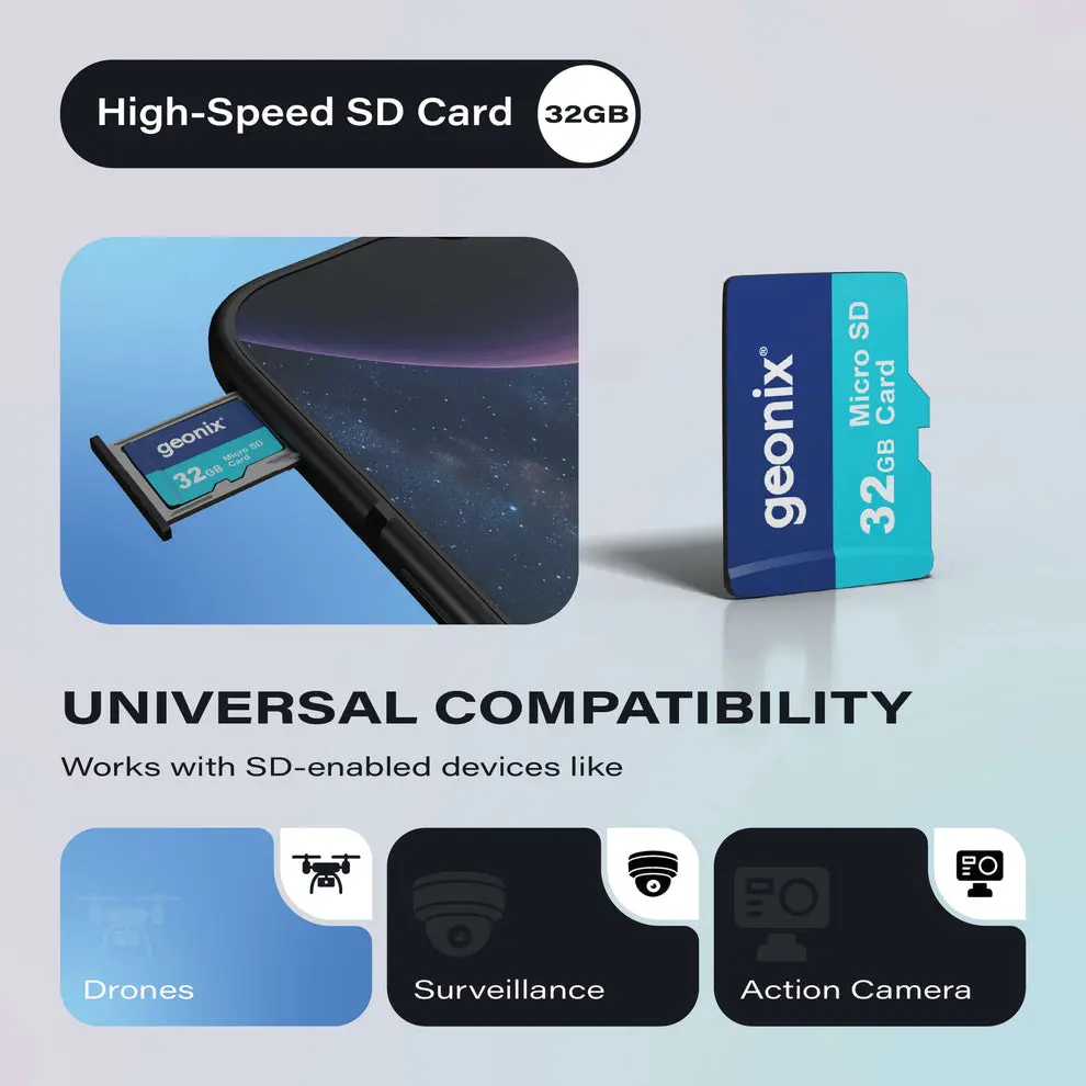 32Gb Geonix Micro Sd Card Class V30 150Mb/S Memory Card For Drone 2