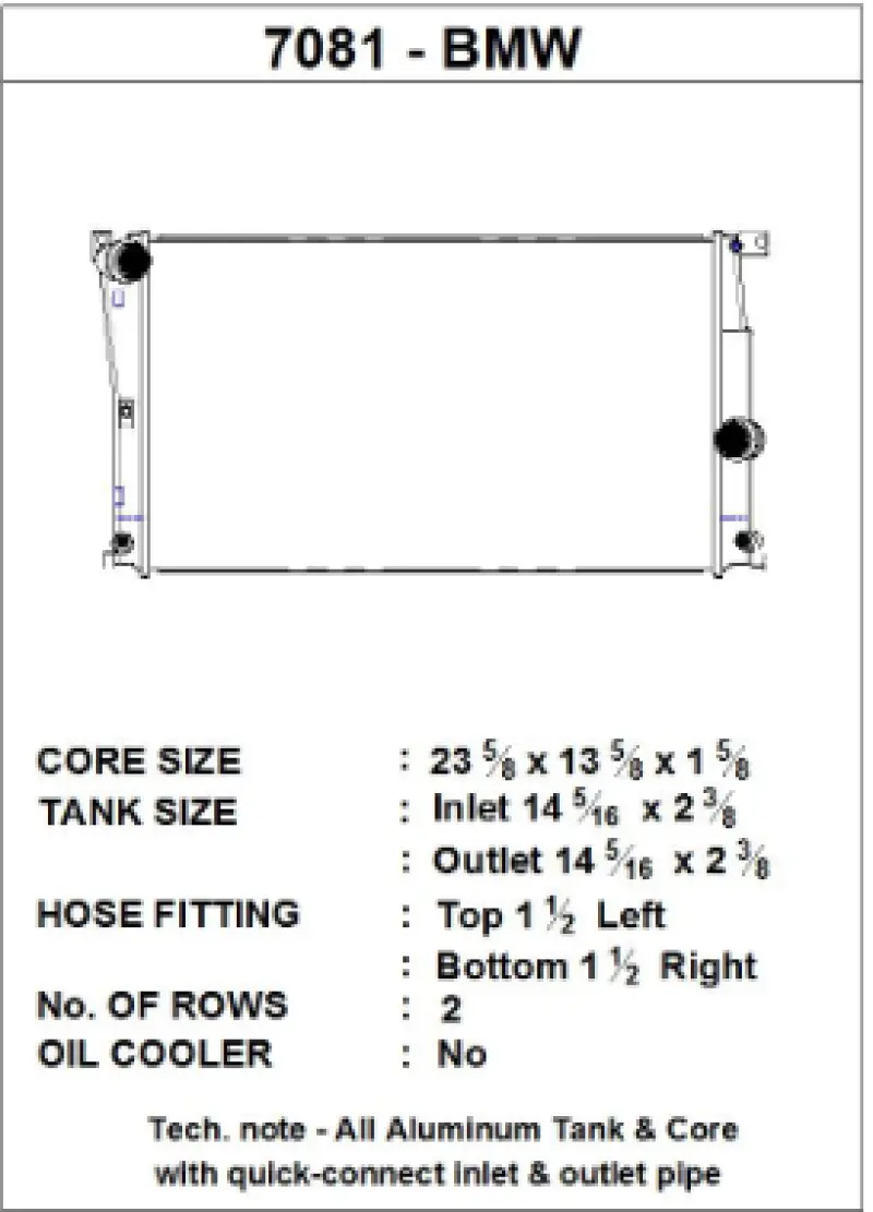 Csf Bmw 2 Seires (F22/F23) / Bmw 3 Series (F30/F31/F34) / Bmw 4 Series (F32/F33/F36) A/T Radiator 1