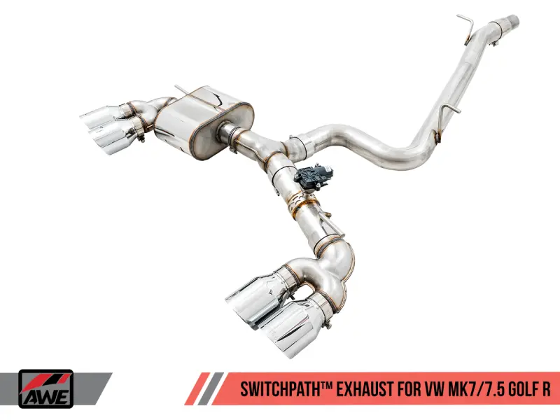 Awe Tuning Mk7 Golf R Switchpath Exhaust W/Chrome Silver Tips 102Mm 1