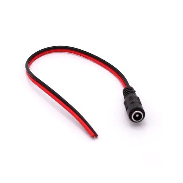 Dc Jack Female Power Connector With Black & Red Wire 5.5×2.5Mm 2