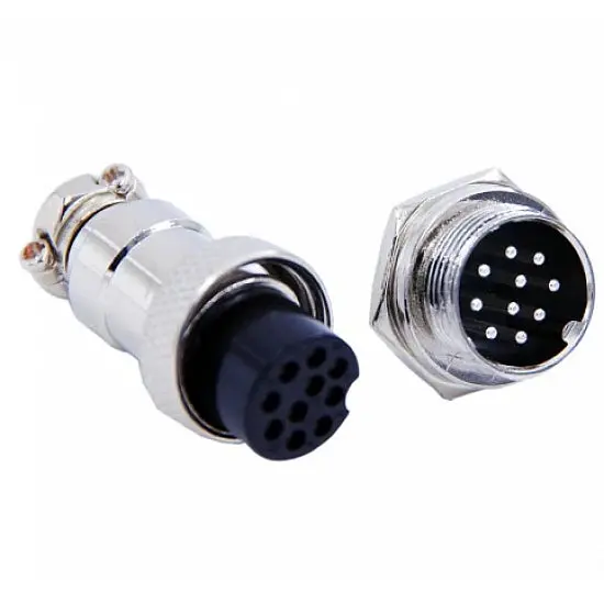 10 Pin Metal Aviation Socket Plug Male And Female Panel Connector Gx16 1