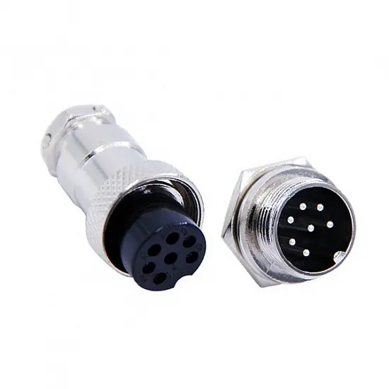 7 Pin Metal Aviation Plug Male And Female Panel Connector Gx16 1