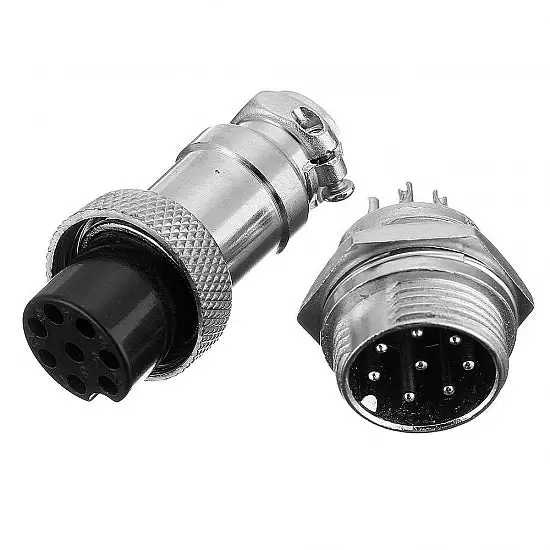 8 Pin Metal Aviation Socket Plug Male And Female Panel Connector Gx16 1