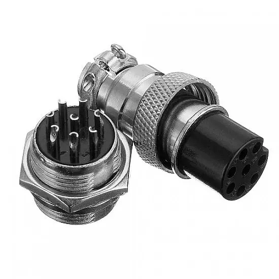 8 Pin Metal Aviation Socket Plug Male And Female Panel Connector Gx16 2