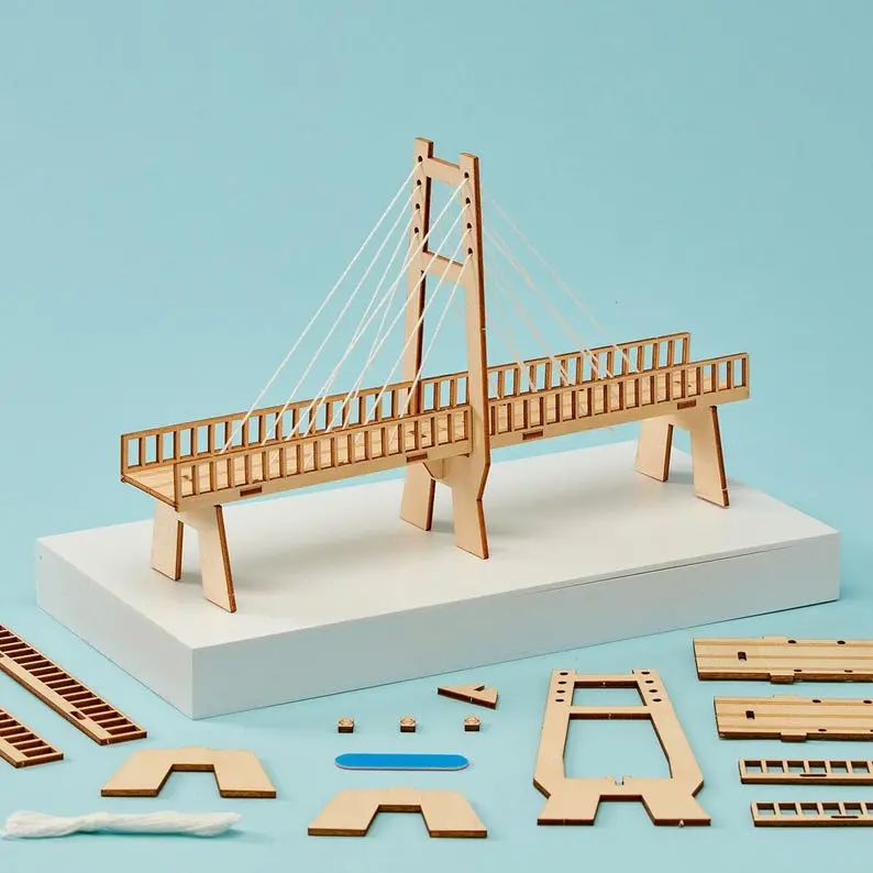 Diy Cable Bridge System Educational Stem Toy Craft Kit For Kids 1