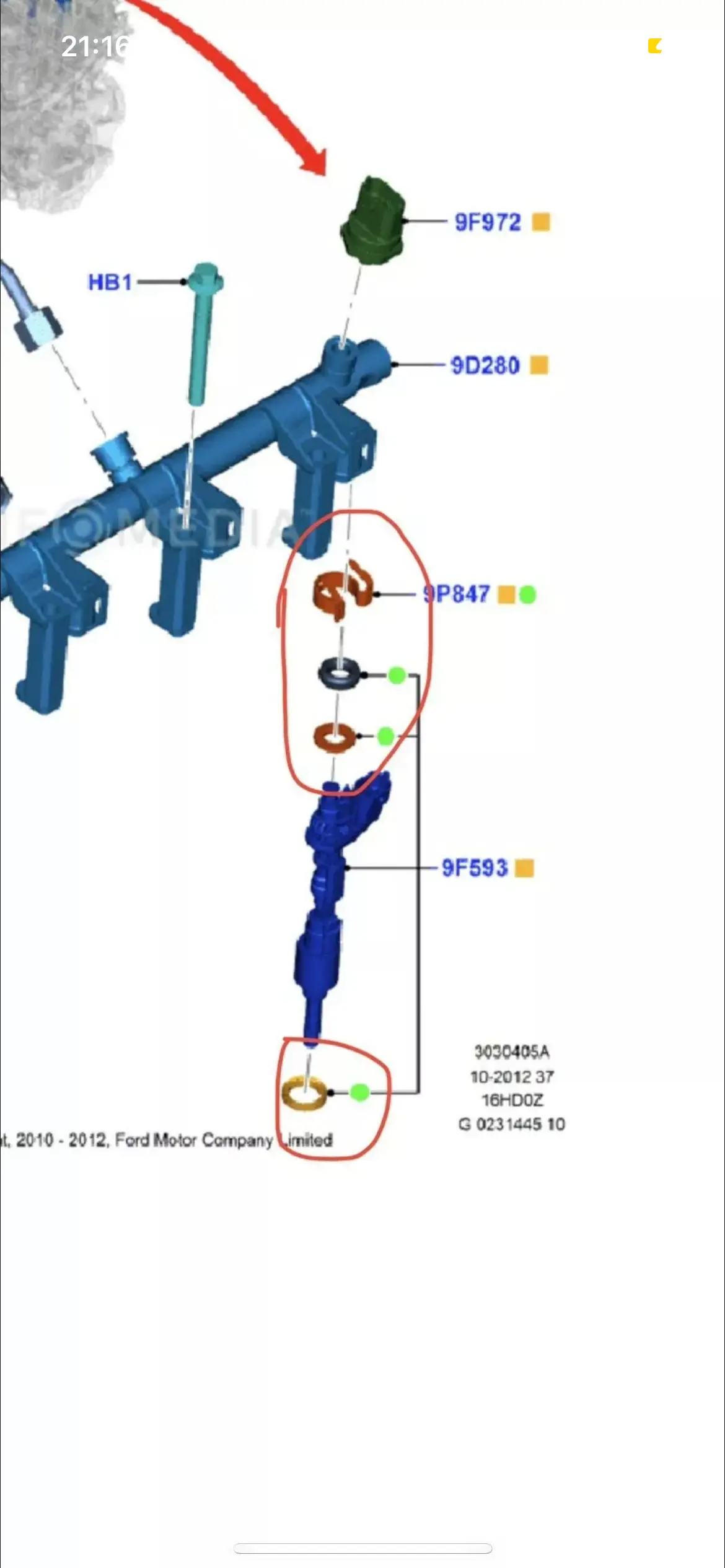 Mk7 Ford Fiesta St St180 1.6 Ecoboost Injector Seal Kit Genuine Ford 1