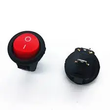 3A 250V Round Rocker Switch Spst Panel Mount Mini Red 1