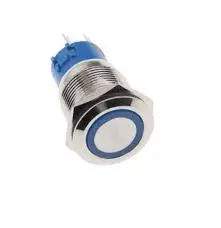 12Mm Size Blue Led Stainless Steel Latching Type Push Button Switch 12V Dc 1
