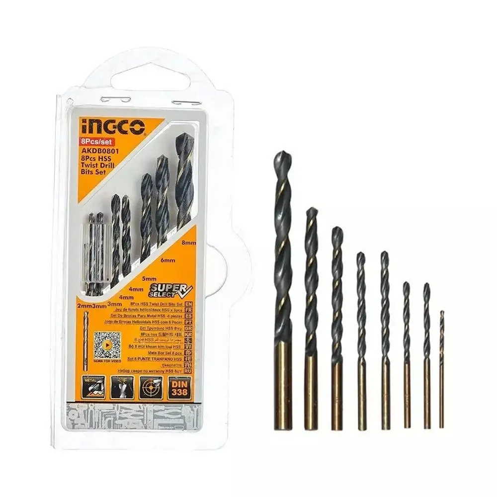Ingco Akdb0801  8 Pcs Hss Twist Drill Bits Set 1