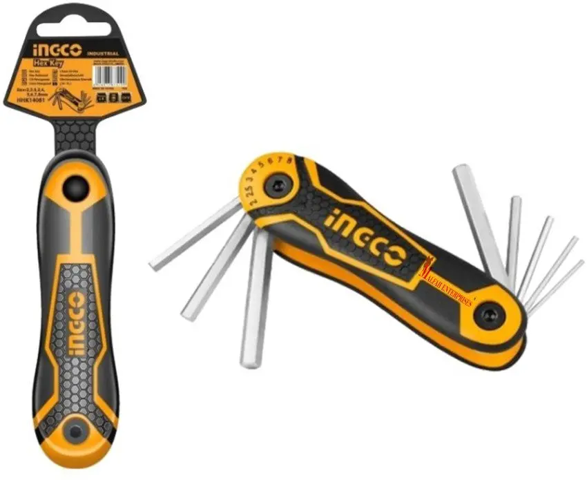 Ingco Hhk14081 Hex Key Folding Allen Key Set Of 8 (2-8Mm) 1