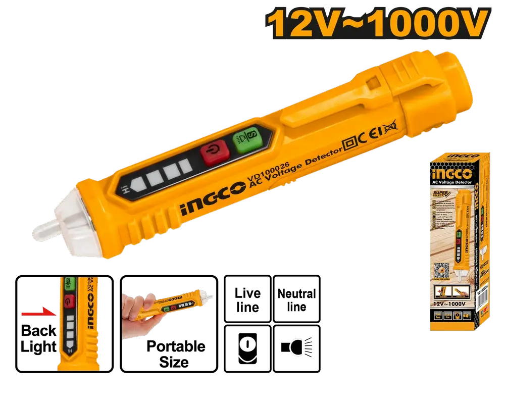 Ingco Vd100026 Voltage Detector 12V-1000V 1