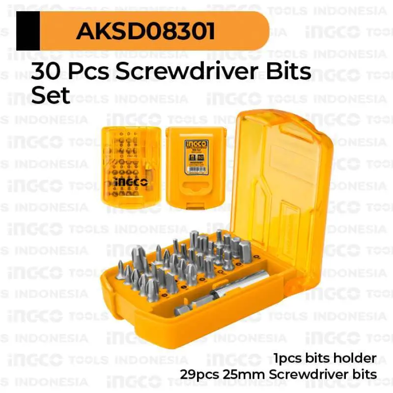 Ingco Aksd08301 30 Pcs Screwdriver Bits Set 1