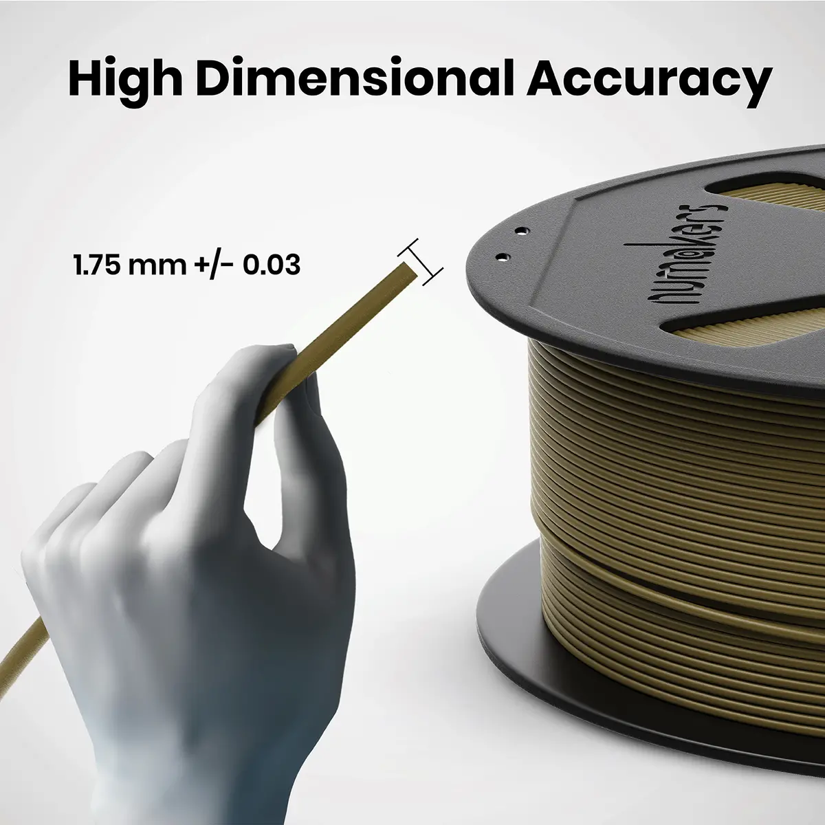 Numakers Pla+ Filament – Military Khaki – 1.75 Mm / 1 Kg 2